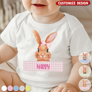 Cute Easter Bunny-Personalized Name Baby Shirt/Baby Onesie-Gift For Baby