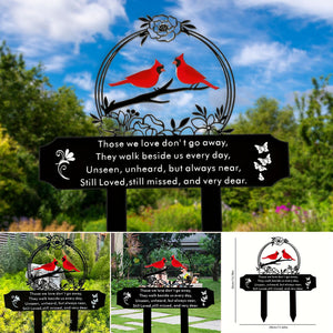 🐦Metal Cardinal Cemetery Memorial Stake