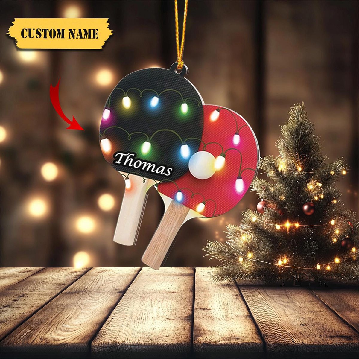 Personalized Table Tennis Rackets Acrylic Ornament - Gift For Table Tennis Lovers - 2024 New Release