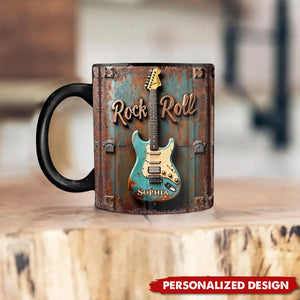 Rock & Roll-Personalized Guitar Accent Mug