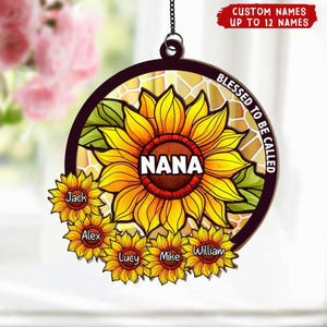 Blessed To Be Called Grandma - Personalized Window Hanging Suncatcher Ornament