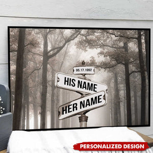 Street Sign Wall Art-Personalized Poster-Gift For Couple