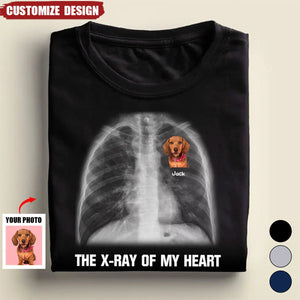 Text X-ray Of My Heart Personalized T-Shirt, Gift For Dog Love