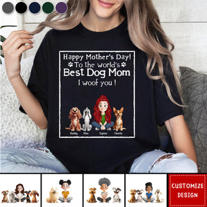 Woof Best Dog Mom - Personalized Unisex T-shirt