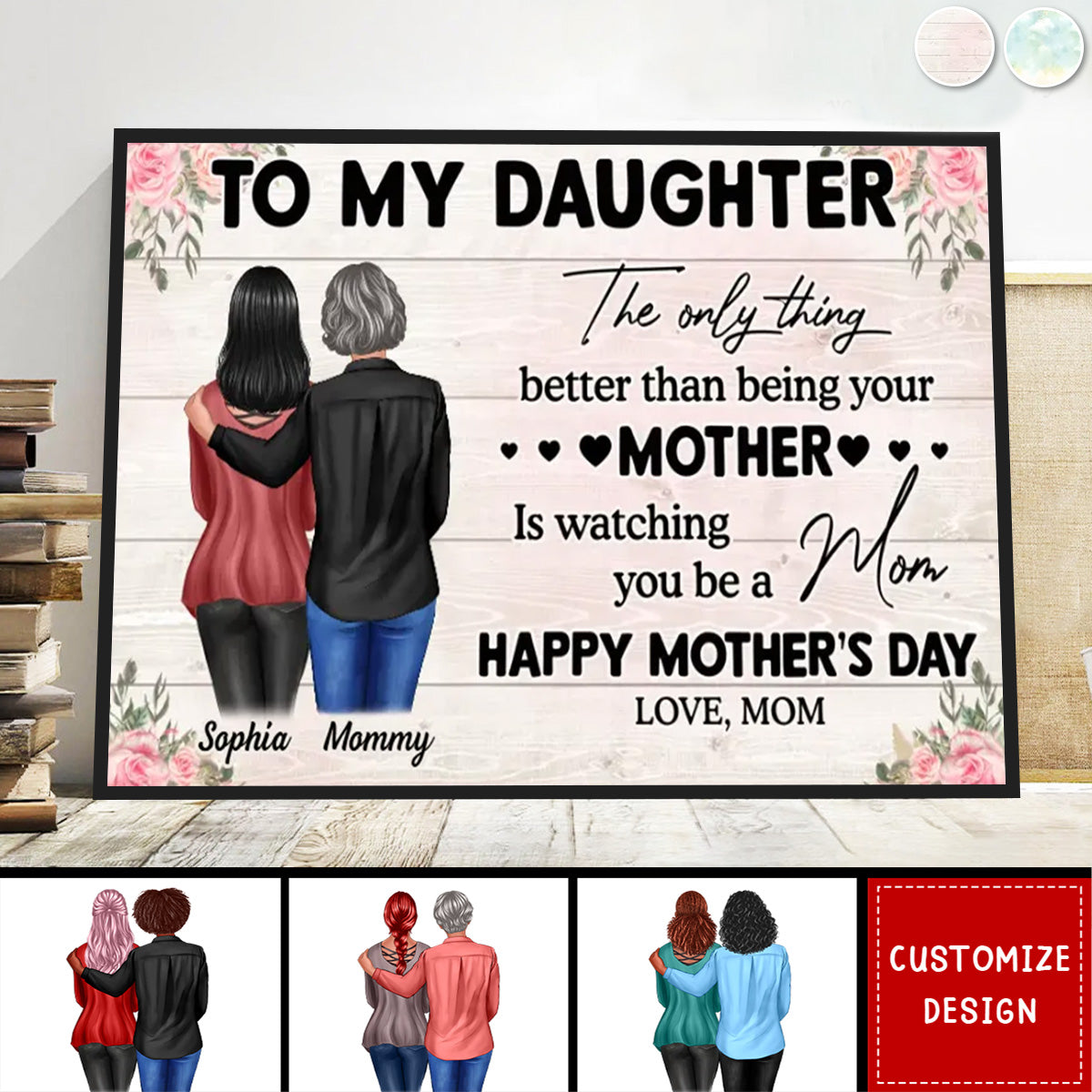 To My Daughter From Mom Happy Mother's Day Personalized Poster-Gift For Mother's Day