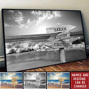 Personalized Beach Canvas Print with Family Names