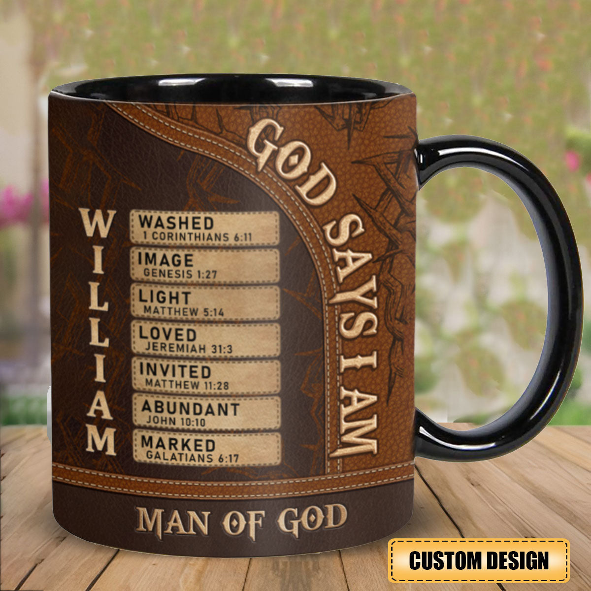 Man Of God - Personalized Black Mug