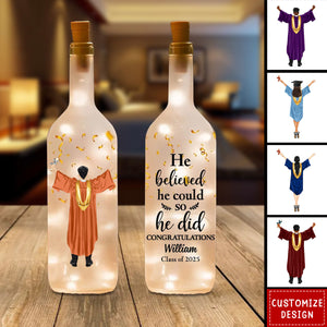 Personalized Graduation 'She Did It' Bottle Lamp