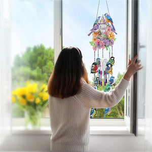 DIY Diamond Painting Double Sided 3D Wind Chime Pendant Hanging Kit