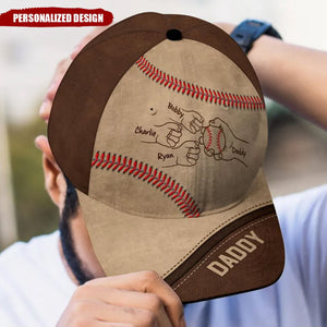 Baseball Dad Grandpa Fist Bump Personalized Classic Cap