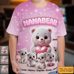 Personalized Grandma Bear Meaningful Gift For Nana All-over Print T-shirt