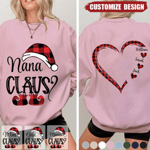 Personalized Nana Claus Christmas And Kids Sweatshirt