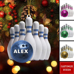 2024 New Release Personalized Bowling Acrylic Christmas Ornament Gift For Bowling Lovers