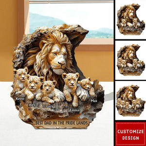 Papa Lion - Personalized Father Custom Shaped Acrylic Plaque