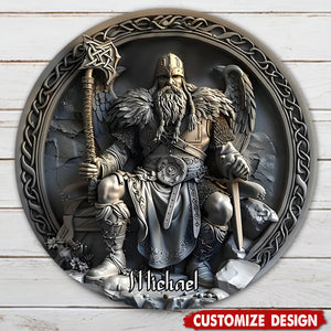 Personalized Viking Round Metal Sign Gifts for Viking Lovers