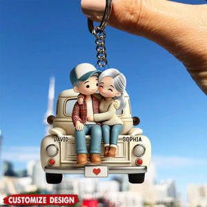 Personalized Couple On Truck Keychain-Gift For Couple