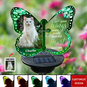 Custom Photo Your Wings Were Ready - Personalized Custom Solar Light