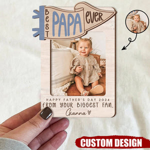 Father's Day Car Visor Clip, Best Dad Picture Frame, Gift for Dad/Grandpa from Daughter Son