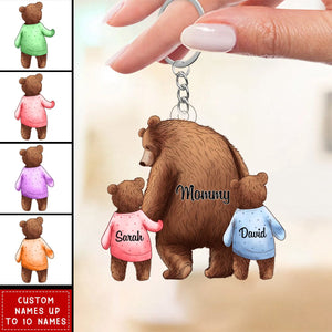 Happy Father‘s Day/Mother's Day To Amazing Daddy/Grandpa/ Mom/Grandma Bear Personalized Acrylic Keychain