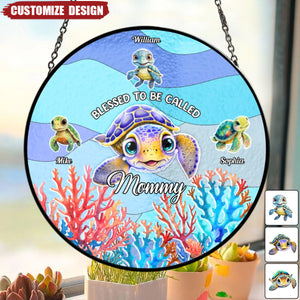 Turtley Grandma - Personalized Stained Acrylic Window Hanging Suncatcher