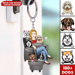 The Crazy Dog Lady Best Dog Mom Ever - Dog Lovers Gift - Personalized Acrylic Keychain