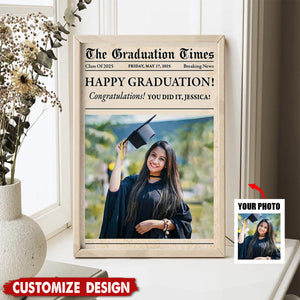 Newspaper Graduation 2025 - Personalized Graduation Poster