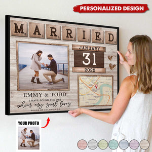 Map Print Engagement-Personalized Photo Poster-Gift For Newly Engaged