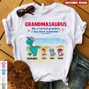 Grandmasaurus And Kids Summer Personalized T-Shirt