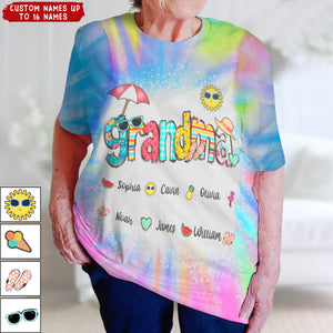 Personalized Summer Holiday All-over Print T-Shirt-Gift For Grandma