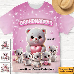 Personalized Grandma Bear Meaningful Gift For Nana All-over Print T-shirt