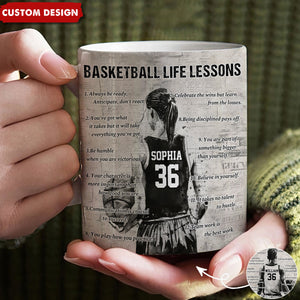 Personalized Basketball Boy Girl Life Lessons Mug-Gift For Basketball Lovers