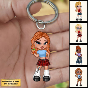 Y2K Fashion Girl Personalized Acrylic Keychain