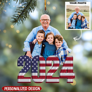 2024 New Release Christmas Family 2024-Personalized Photo Ornament-Christmas Gift For Family Members