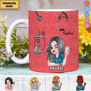 Pretty Doll Nurse Scrub Healthcare Worker-Personalized 3D Mug