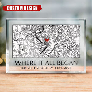 Where It All Began - Couple Personalized Rectangle Shaped Acrylic Plaque - Gift For Couple