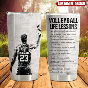 Personalized Volleyball Life Lessons Tumbler - Gift For Volleyball Lovers