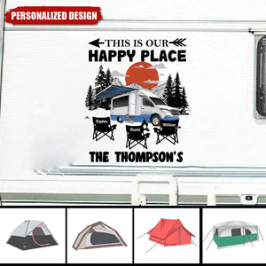 This Is Our Happy Place-Personalized Decal-Gift For Camping Lover