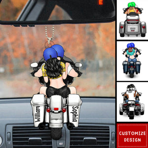 Personalized Motorcycle Lovers For Couples Acrylic Car Ornament-Gift For Motorcycle Lovers