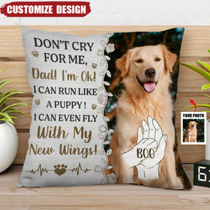 Custom Photo Don't Cry For Me Memorial - Personalized Pillow