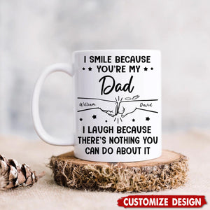 I Smile Because You're My Brother - Family Personalized Black Mug - Gift For Family Members