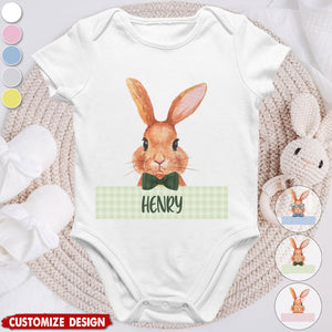 Cute Easter Bunny-Personalized Name Baby Shirt/Baby Onesie-Gift For Baby