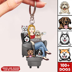 The Crazy Dog Lady Best Dog Mom Ever - Dog Lovers Gift - Personalized Acrylic Keychain