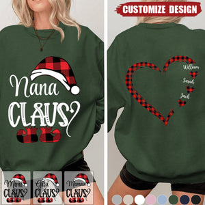 Personalized Nana Claus Christmas And Kids Sweatshirt