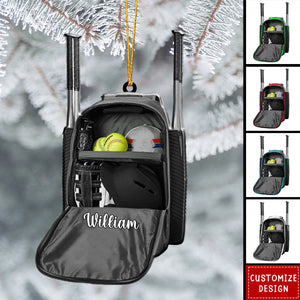 2024 New Release - Personalized Softball Backpack Ornament