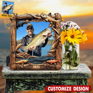 Fishing Memories - Personalized Fishing Cut Shape Photo Frame