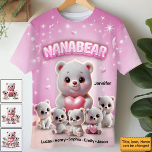 Personalized Grandma Bear Meaningful Gift For Nana All-over Print T-shirt