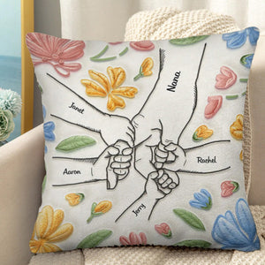 Hand In Hand, I Will Always Protect You - Personalized Family Pillow