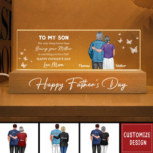 Heartfelt Father's Day Gift For Son, Grandson - Personalized Acrylic LED Night Light