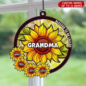 Blessed To Be Called Grandma - Personalized Window Hanging Suncatcher Ornament