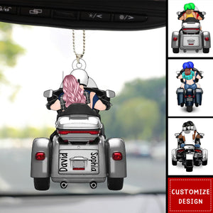 Personalized Motorcycle Lovers For Couples Acrylic Car Ornament-Gift For Motorcycle Lovers